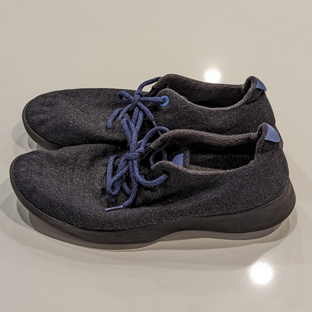 Allbirds Wool Runners Gray Blue Men's Size 12 Laces Up Sneakers Shoes